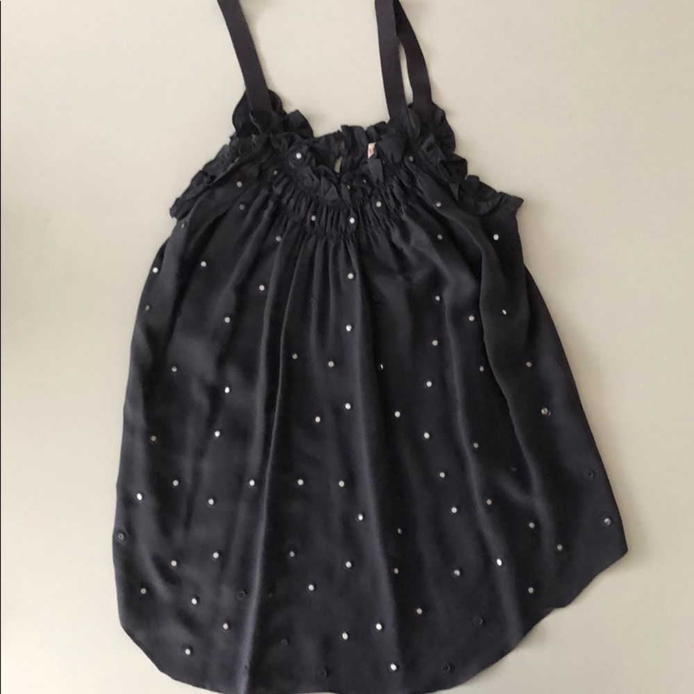 Rebecca Taylor Silk Gray Mirrored Top 2